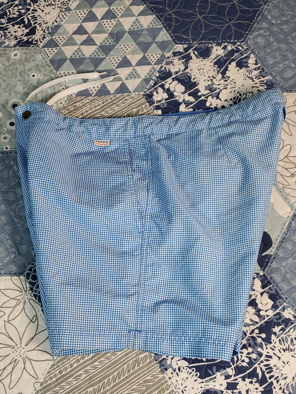Ibiza Ocean Club Blue Gingham Swim Trunks size 34